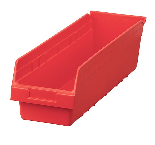 30094red, Shelf Bin 23-5/8 x 6-5/8 x 6, Red  