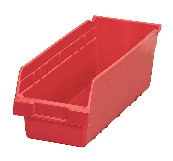 30098red, Shelf Bin 17-7/8 x 6-5/8 x 6, Red  