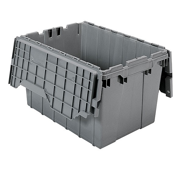 Akro 39120 Grey Attached Lid Container