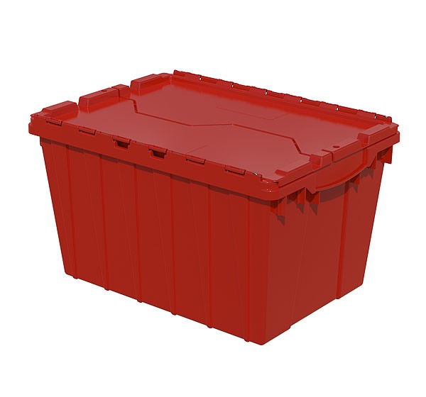 Akro 39120 Red Attached Lid Container